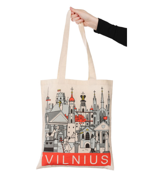 Medžiaginis maišelis su Vilniaus vaizdu